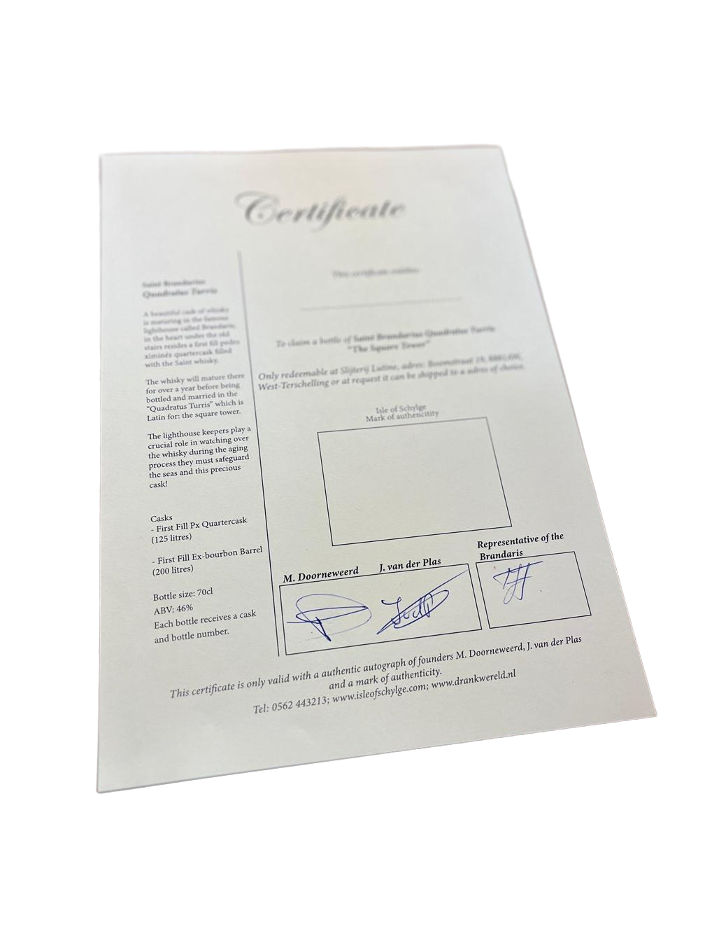 Saint Brandarius Quadratus Turris (Certificaat)